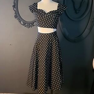 Stop Staring Polkat Two piece fifties style Skirt and top